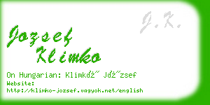 jozsef klimko business card